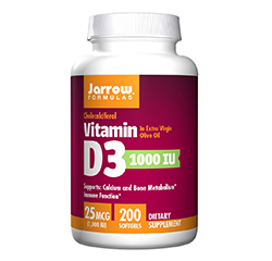 VITAMIN D3 1000 IU 25mcg 200 Gelkapseln by Jarrow Formulas