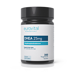 DHEA 25mg 300 Vegetarian Tablets (EU) by EuroVital
