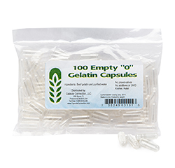 CLEAR EMPTY GELATIN CAPSULES (Size "0") by Capsule Connection