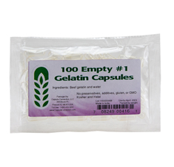 CLEAR EMPTY GELATIN CAPSULES (Size "1") by Capsule Connection