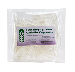 CLEAR EMPTY GELATIN CAPSULES (Size "000") by Capsule Connection