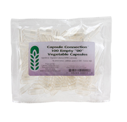 CLEAR EMPTY VEGETABLE CAPSULES (Size "00") by Capsule Connection