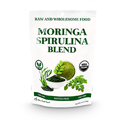 MORINGA SPIRULINA BLEND POWDER (Organic) (6oz) 170g by Cherie Sweet Heart