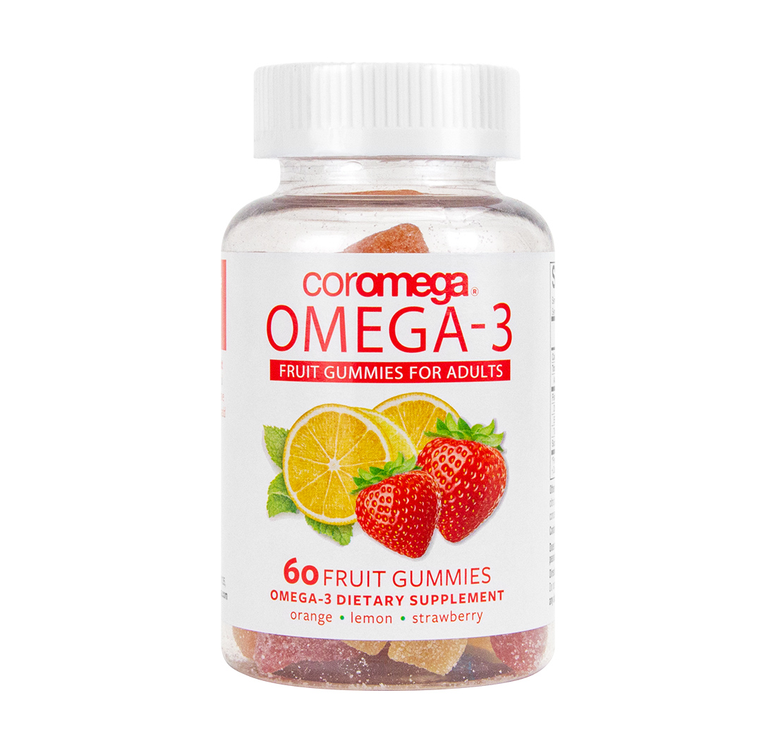Omega3 Fruit Gummies For Adults 60 Fruit Gummies