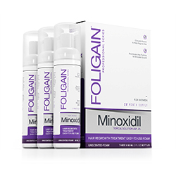 FOLIGAIN MINOXIDIL 5% HAIR REGROWTH FOAM For Women 60ML 3 Month Supply (3 - PACK) by FOLIGAIN