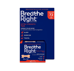 BREATHE RIGHT FORCE ADDITIONNELLE BANDELETTES NASALES (Couleur Chair) 72 Bandelettes by Breathe Right
