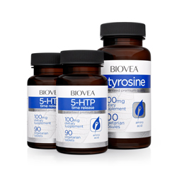PACK 5-HTP (Libération Lente) 100mg & L-TYROSINE 500mg by BIOVEA