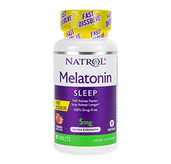 MELATONIN SCHLAF 5mg (extra stark, schnell auflösend) (Erdbeere) 90 Tabletten by Natrol