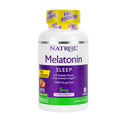 MELATONIN SCHLAF 5mg (extra stark, schnell auflösend) (Erdbeere) 150 Tabletten by Natrol