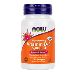VITAMIN D-3 5,000 IU 240 Gelkapseln by NOW                                                                                   