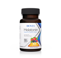 MELATONIN 3mg (schnell auflösend) (Mixed Berry) 50 Vegetarische Tabletten by BIOVEA