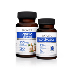 AIL (Sans Odeur) 500mg + CORDYCEPS 450mg (Système Immunitaire) PACKS ÉCONOMIQUES by BIOVEA
