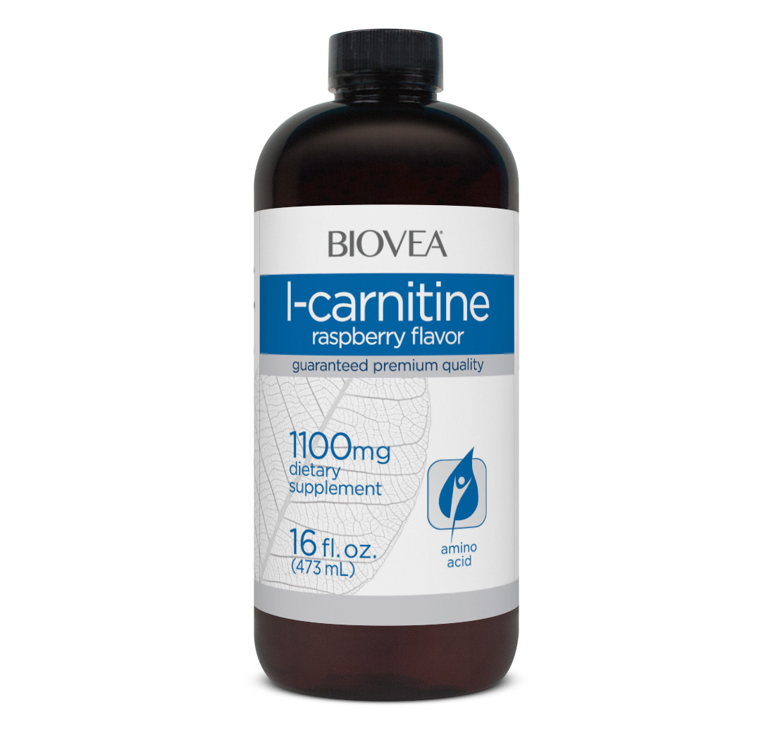 L-CARNITINE LIQUID (Raspberry) 1100mg (16 fl oz) 473ml by BIOVEA