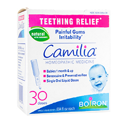 CAMILIA TEETHING RELIEF (Natural, Homeopathic) (0.034 fl oz each) 30 Doses by Boiron