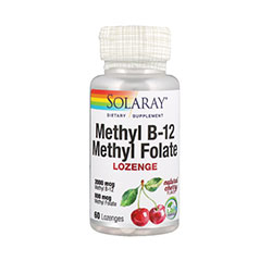 METHYL B-12 METHYL FOLATE (Natural Cherry) 60 Lozenges by Solaray