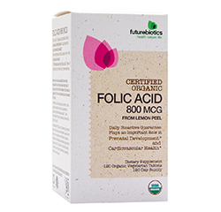 FOLIC ACID 800mcg (From Lemon Peel) 120 Tablets by Futurebiotics