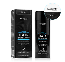 KeratinMD HAARAUFBAUFASERN (Schwarz) 60 Tagespackung 28g by KeratinMD Laboratories