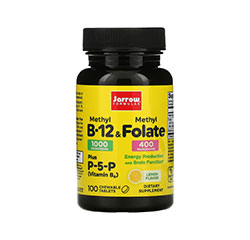 METIL B-12 & METILFOLATO (con limón) 100 Comprimidos Masticables by Jarrow Formulas
