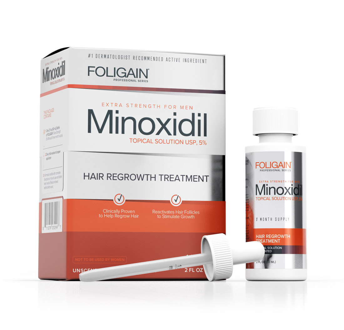 MINOXIDIL 5% FOLIGAIN TRATAMIENTO PARA EL RECRECIMIENTO DEL CABELLO Para Hombres (2 fl oz) 60ml Suministro para 1 Mes de FOLIGAIN - ESPAÑA