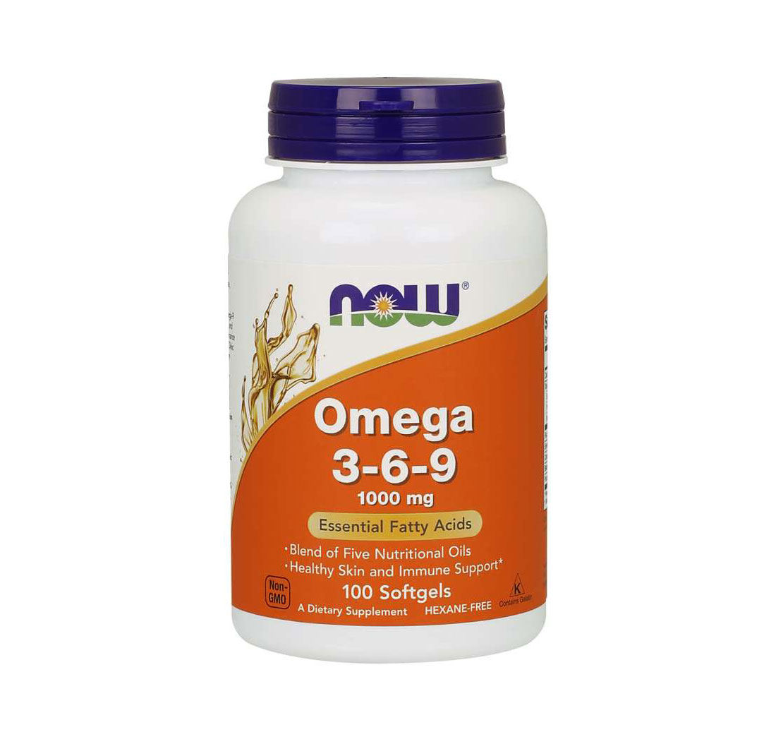 OMEGA 3-6-9 1000mg 100 Softgels by NOW - BIOVEA EUROPE