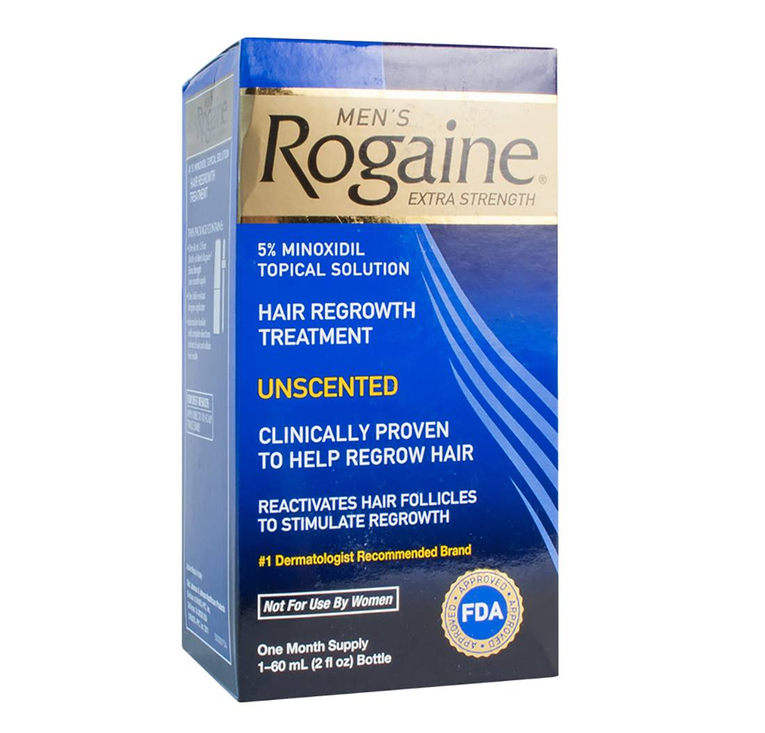 ROGAINE (REGAINE) EXTRA STRENGTH 5% MINOXIDIL HAIR REGROWTH TREATMENT For  Men (1 Month Supply) by Rogaine - BIOVEA EUROPE