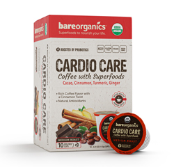 BareOrganics CARDIO CARE COFFEE (Organic) with Superfoods and Probiotics (Keurig® K-Cup® C by BareOrganics