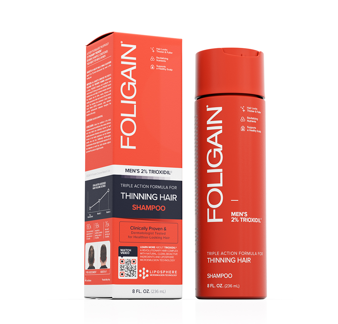 FOLIGAIN FOLIGAIN SHAMPOOING POUR LA REPOUSSE DES CHEVEUX Pour Hommes avec Trioxidil® 2% (8 fl oz) 236ml