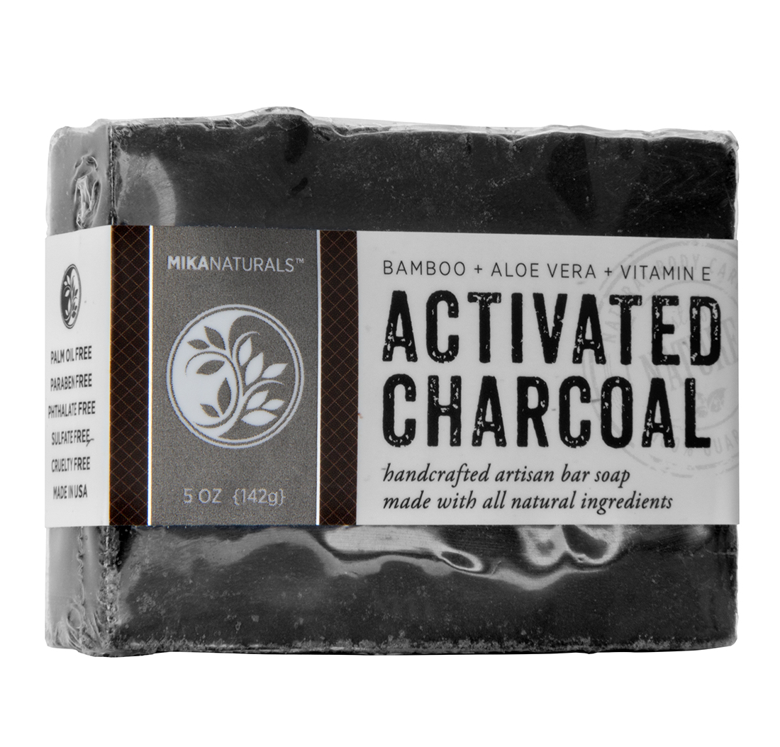 MikaNaturals SAVON AU CHARBON ACTIVÉ & ALOE VERA (5 oz) 142g
