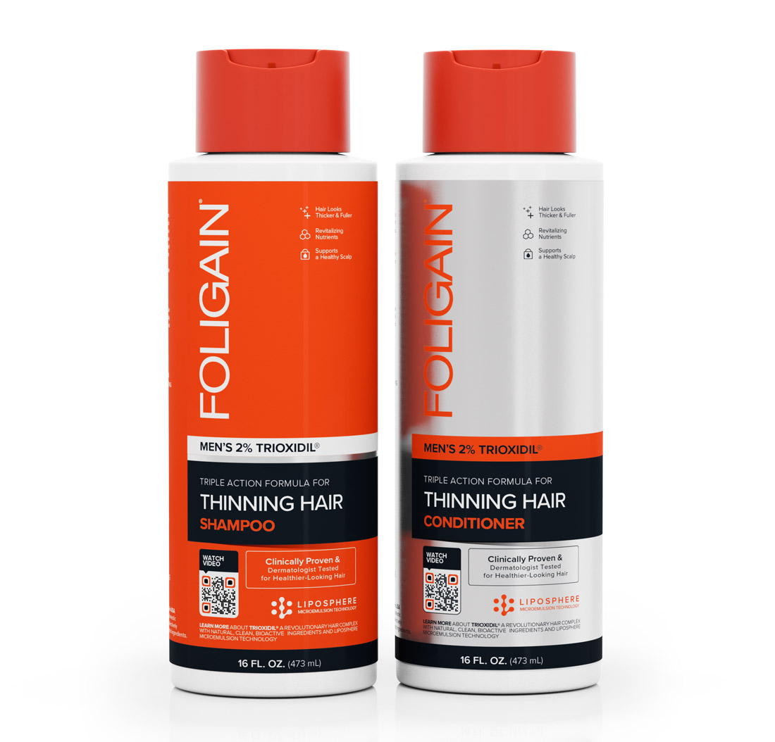 FOLIGAIN FOLIGAIN SHAMPOOING POUR LA REPOUSSE DES CHEVEUX Pour Hommes avec Trioxidil® 2% (16oz) 473ml + FOLIGAIN APRÈS-SHAMPOOING
