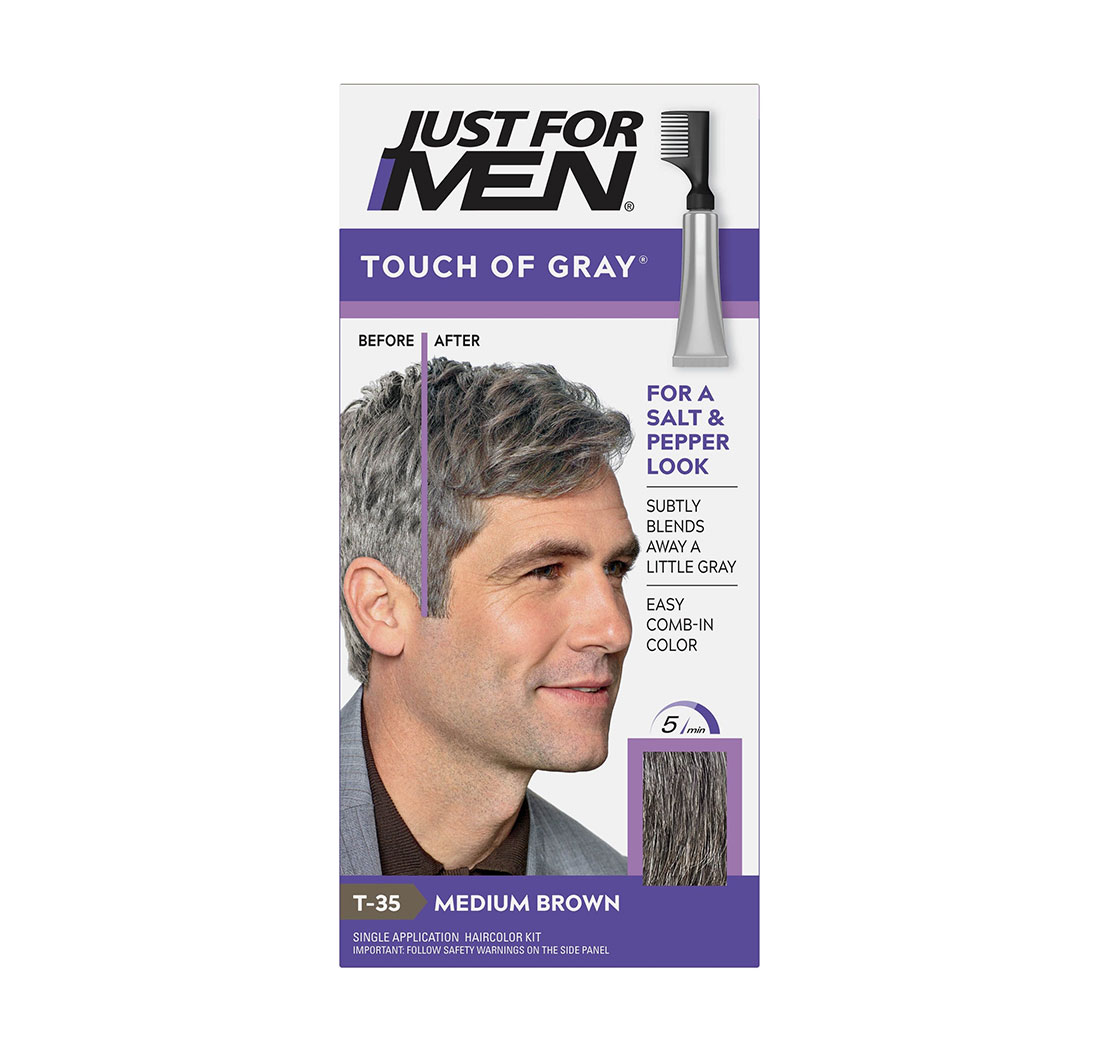Just For Men JUST FOR MEN TOUCH OF GREY SOIN POUR LES CHEVEUX GRIS (Châtain) 1 Application