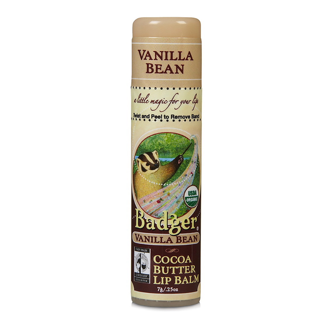 Badger Organics BAUME À LÈVRES AU BEURRE DE CACAO (BIO Vanille) 7g