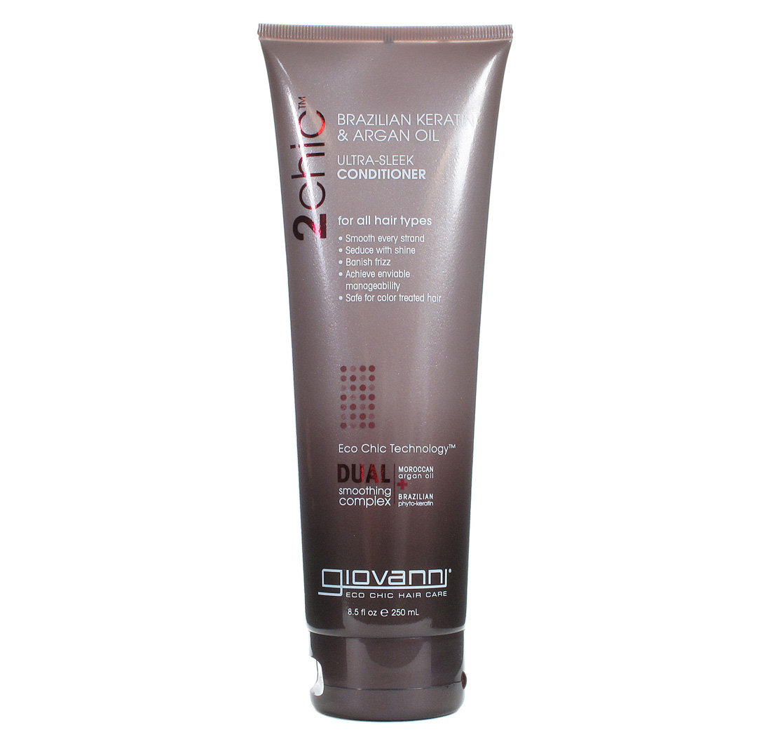 Giovanni APRÈS SHAMPOOING ULTRA-LISSANT À LA KÉRATINE & À L'HUILE D'ARGAN 2CHIC 250ml