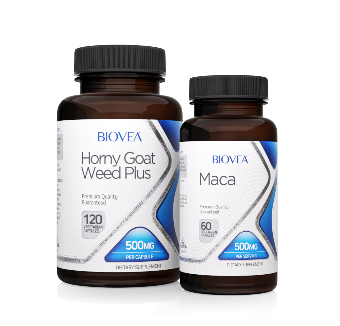 Bcuelov Horny Goat Weed With Maca, Saw Palmetto & Ginseng Capsules - Male Health Supplement - 120 Count Exp 06/2026