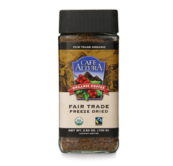 FAIR TRADE FREEZE DRIED INSTANT COFFEE (Organic) (3.53oz) 100g by Cafe Altura