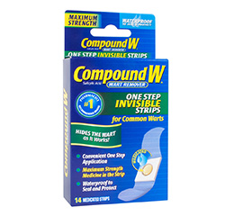 ONE STEP INVISIBLE STRIPS WART REMOVER 14 Medicated Strips by Compound W