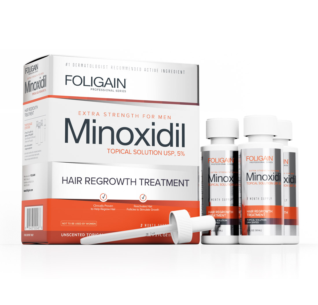 FOLIGAIN MINOXIDIL 5% HAIR REGROWTH TREATMENT For Men (6 fl oz) 180ml 3  Month Supply by FOLIGAIN - BIOVEA INDIA