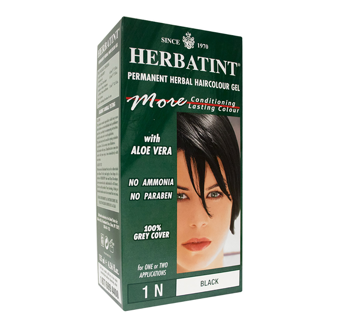 HERBATINT TINTURA PERMANENTE PER CAPELLI A BASE DI ERBE IN GEL (1N - Nero) 1 o 2 Applicazioni