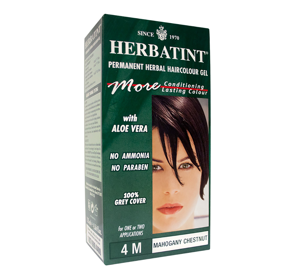 HERBATINT TINTURA PERMANENTE PER CAPELLI A BASE DI ERBE IN GEL (4M – Castano Mogano) 1 o 2 Applicazioni