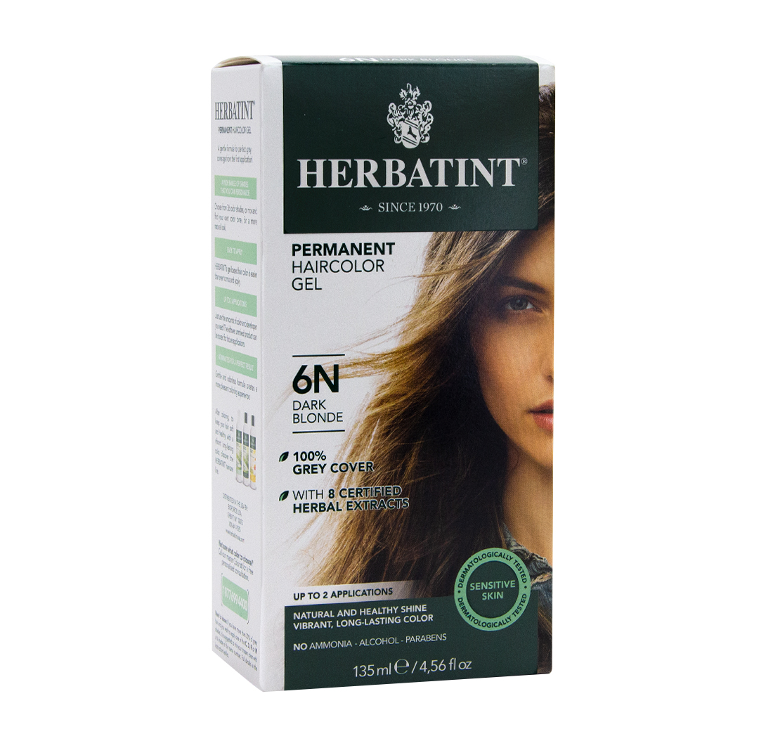 HERBATINT TINTURA PERMANENTE PER CAPELLI A BASE DI ERBE IN GEL (6N – Biondo Scuro) 1 o 2 Applicazioni