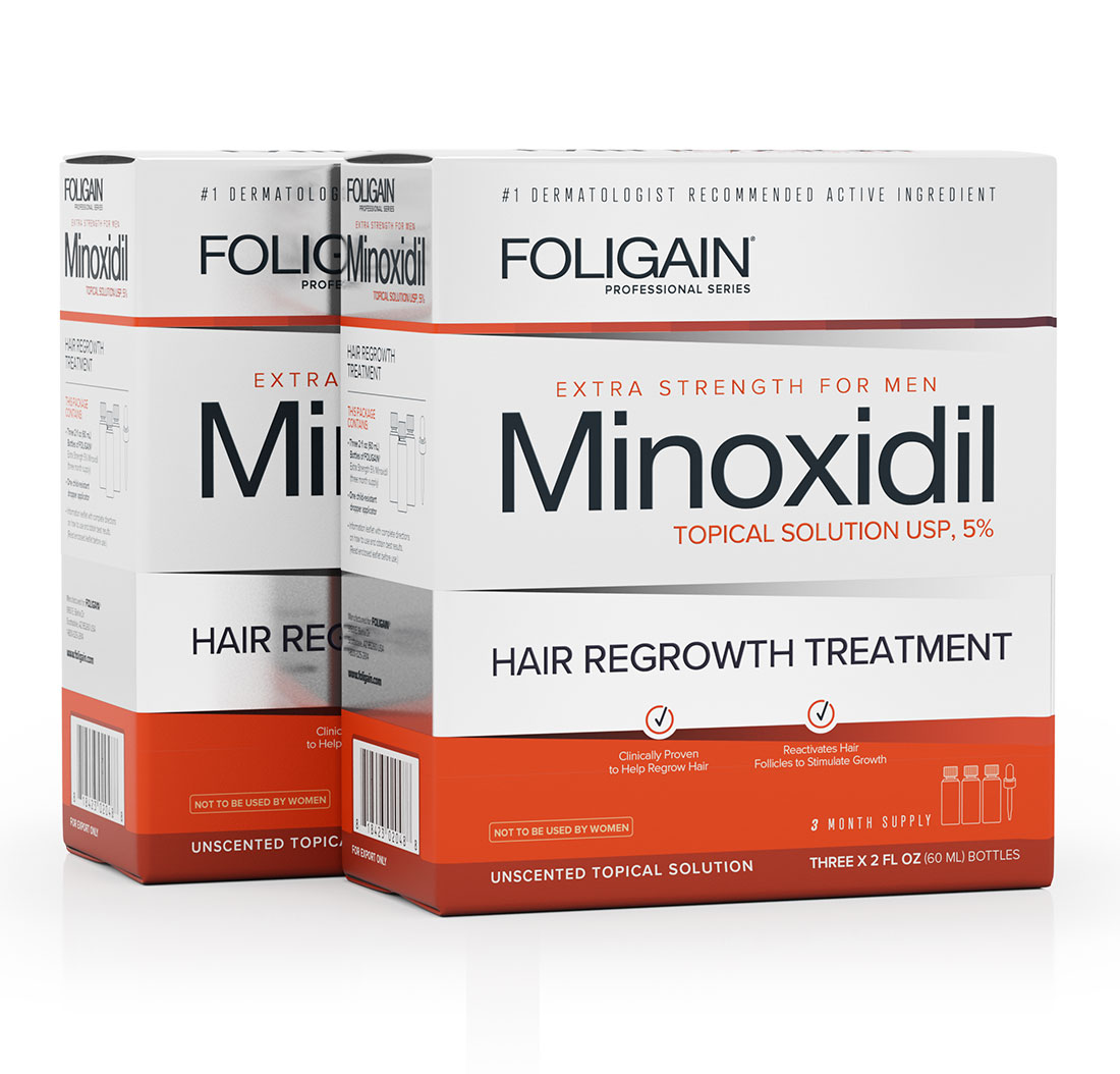 MINOXIDIL 5% FOLIGAIN TRATTAMENTO PER LA RICRESCITA DEI CAPELLI Per Uomo (12 fl oz) 360ml Provvista di 6 Mesi