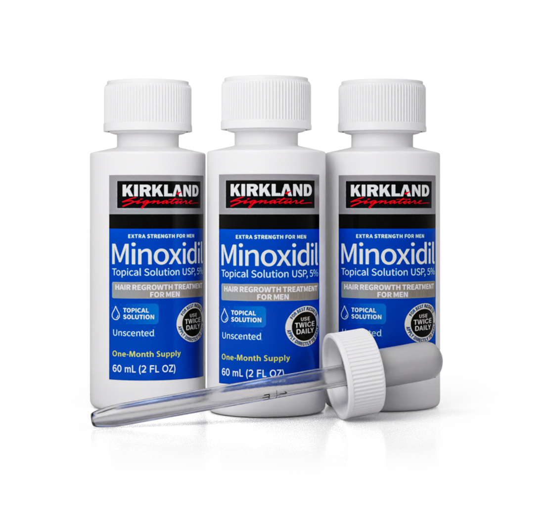 MINOXIDIL 5% PER UOMO - 3 bottiglie x 60ml (Provvista da 3 mesi) + APPLICATORE CONTAGOCCE GRATUITO