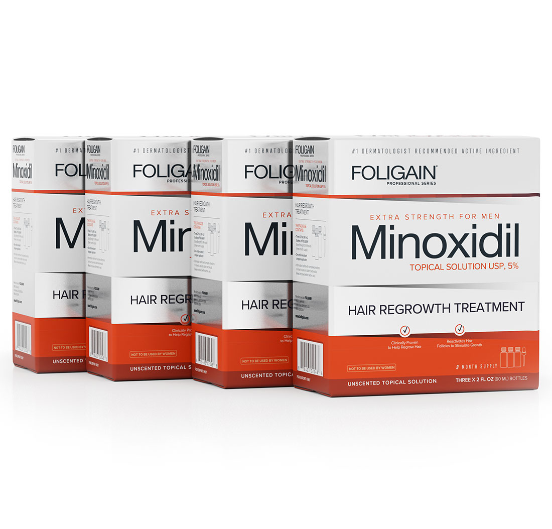 MINOXIDIL 5% FOLIGAIN TRATTAMENTO PER LA RICRESCITA DEI CAPELLI Per Uomo (24 fl oz) 720ml Provvista di 12 Mesi