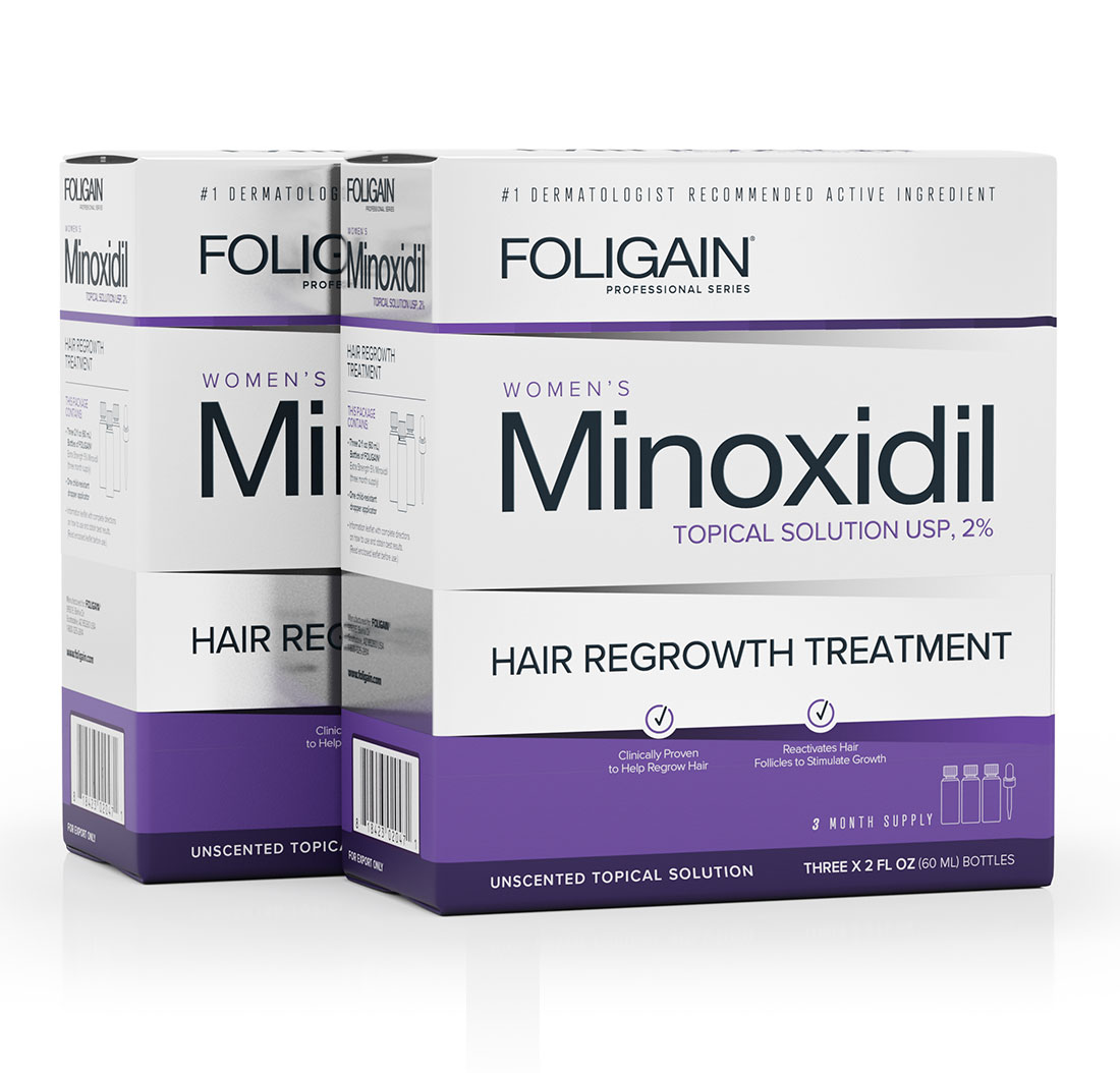 MINOXIDIL 2% FOLIGAIN TRATTAMENTO PER LA RICRESCITA DEI CAPELLI Per Donna (12 fl oz) 360ml Provvista di 6 Mesi