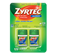 Afbeelding van ZYRTEC (24 Hour Allergy Relief) 10mg 120 Tablets