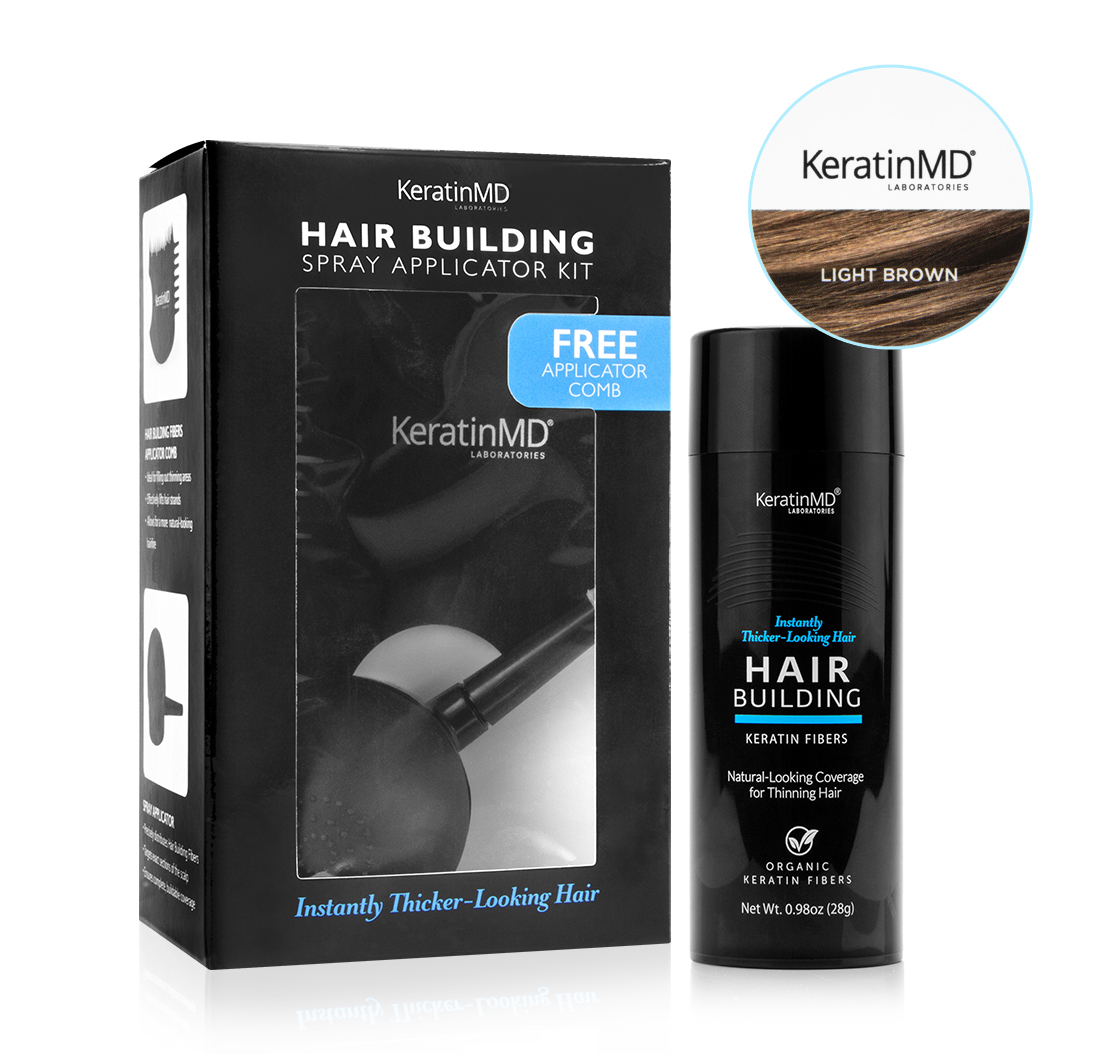Keratinmd Hair Building Fibers Light Brown 60 Day Supply