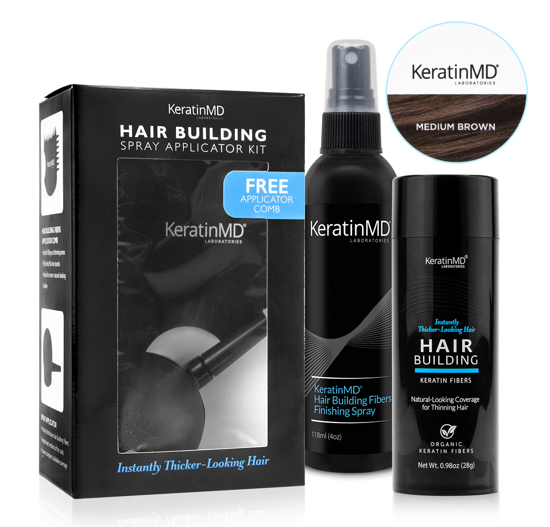 Keratinmd Hair Building Fibers Medium Brown 60 Day Supply