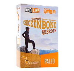 CHICKEN BONE BROTH POWDER (Grass-Fed) (Collagen-Rich, Paleo, Keto) 4 Stick Packs by LonoLife