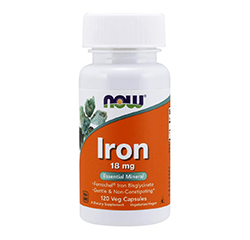 IRON 18mg 120 Vegetarian Capsules by NOW
