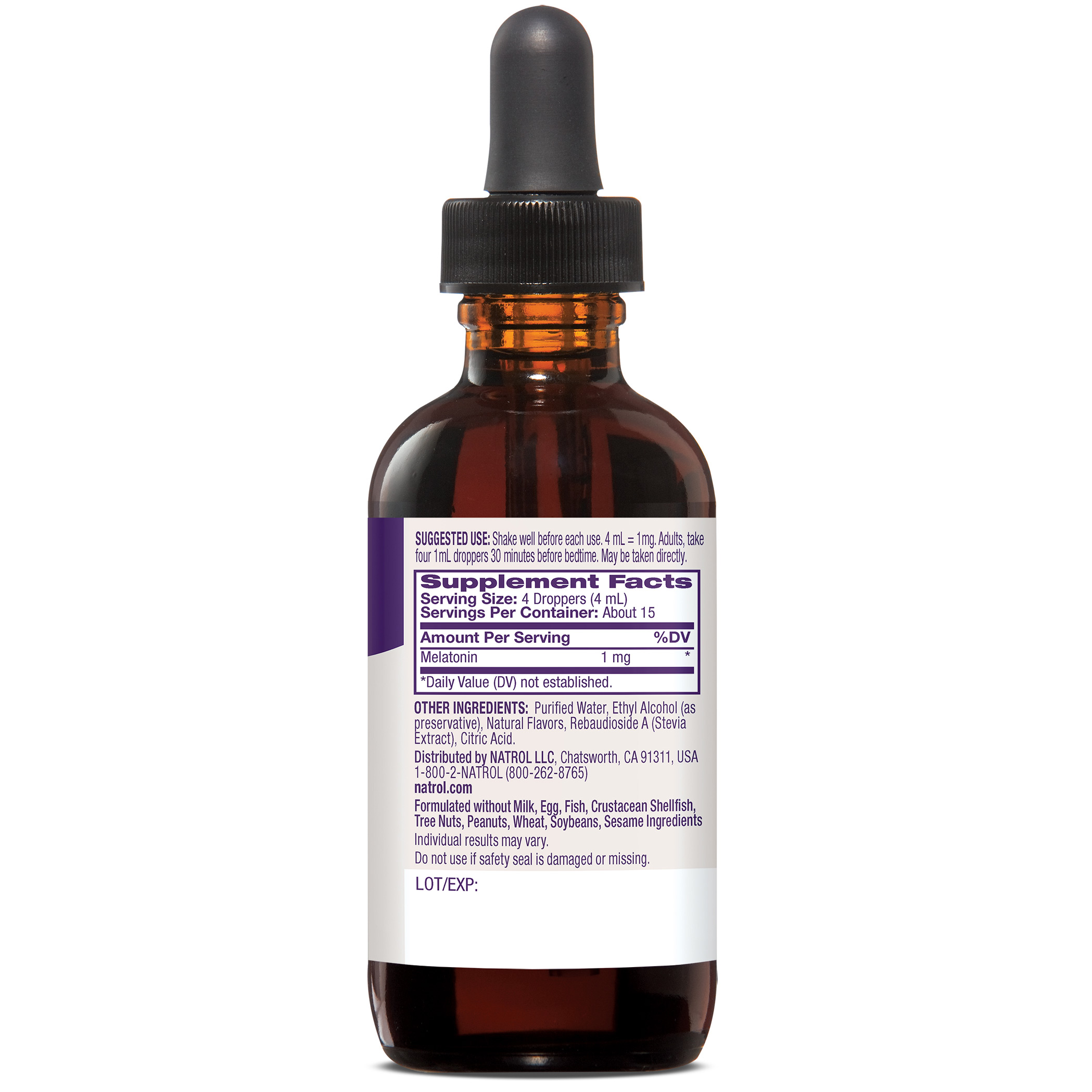 LIQUID MELATONIN 1mg (2 fl oz) 60ml by Natrol - BIOVEA UK