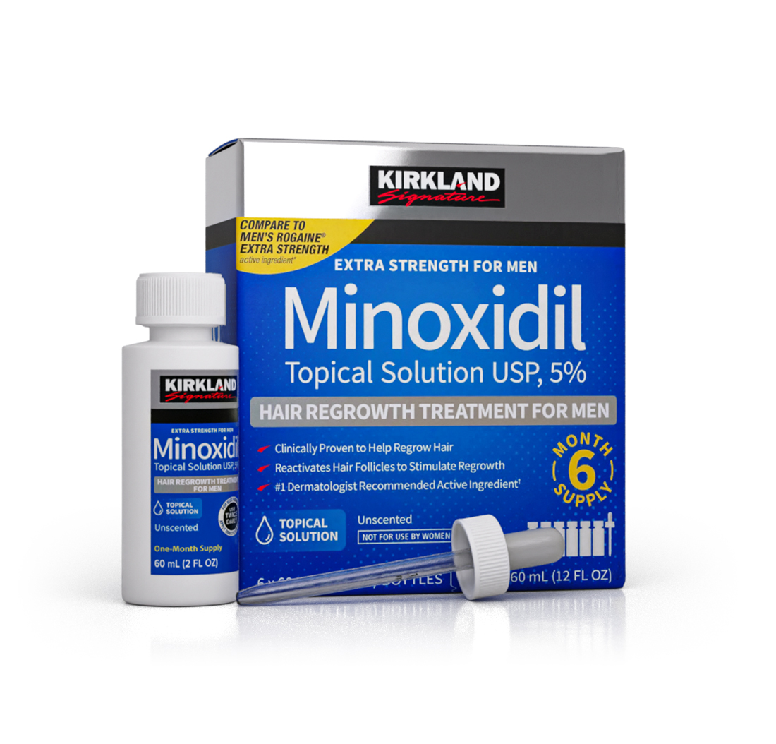 Kirkland Minoxidil 5% Extra Strength Men’s Hair Regrowth Solution – 6 Month Supply
